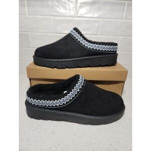 New Women's Carl Karida Black Suede Platform Slippers or Mini Booties, Size 10